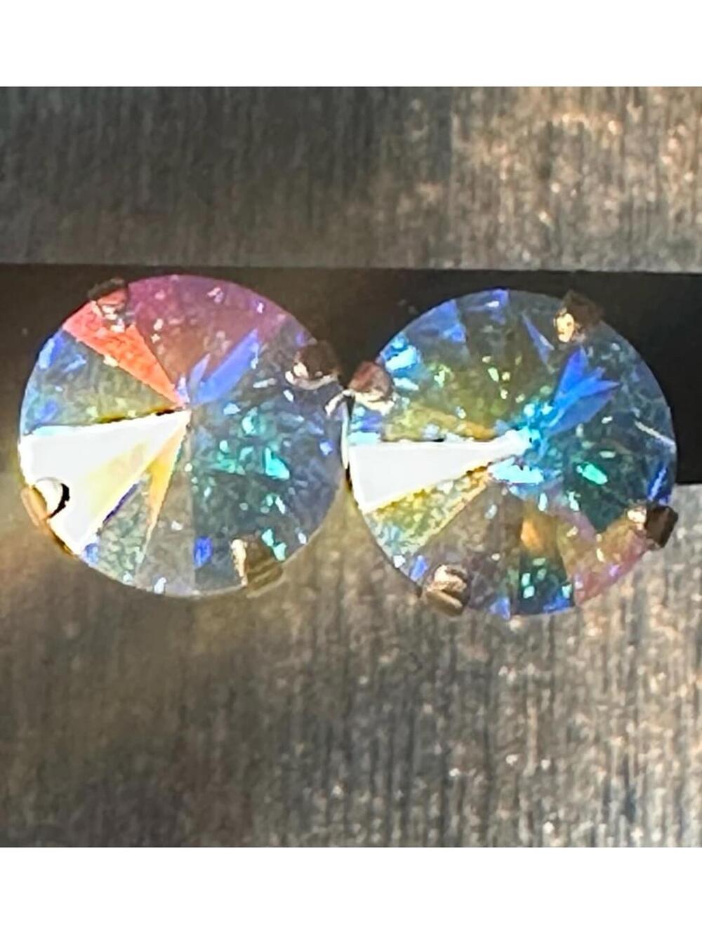 Swarovski Crystal 15 mm Stud Earrings nickel free gold plated over stainless